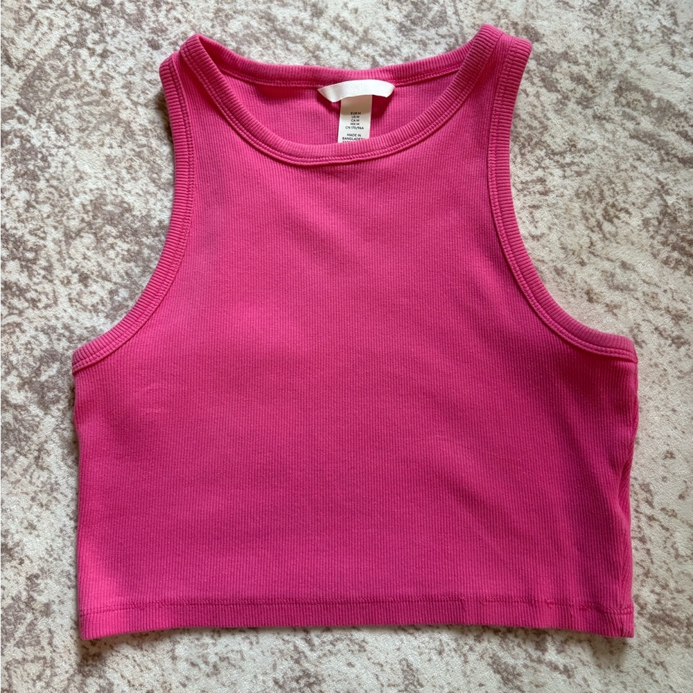 H&M pink cropped tank top